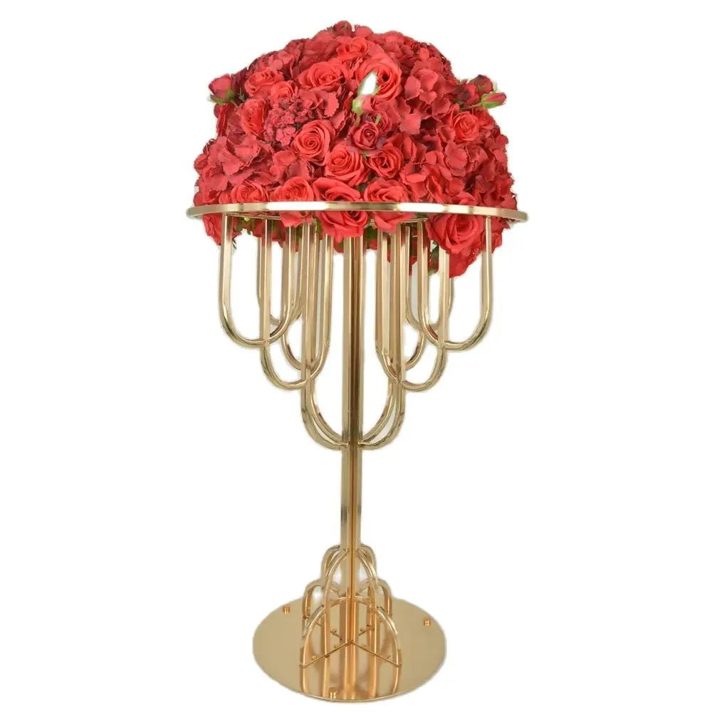 5 PCS Wedding Table Centerpieces 43 Inches IEvent Road Lead Party Metal Gold Modern Flower Stand Vase Centerpieces For Decor