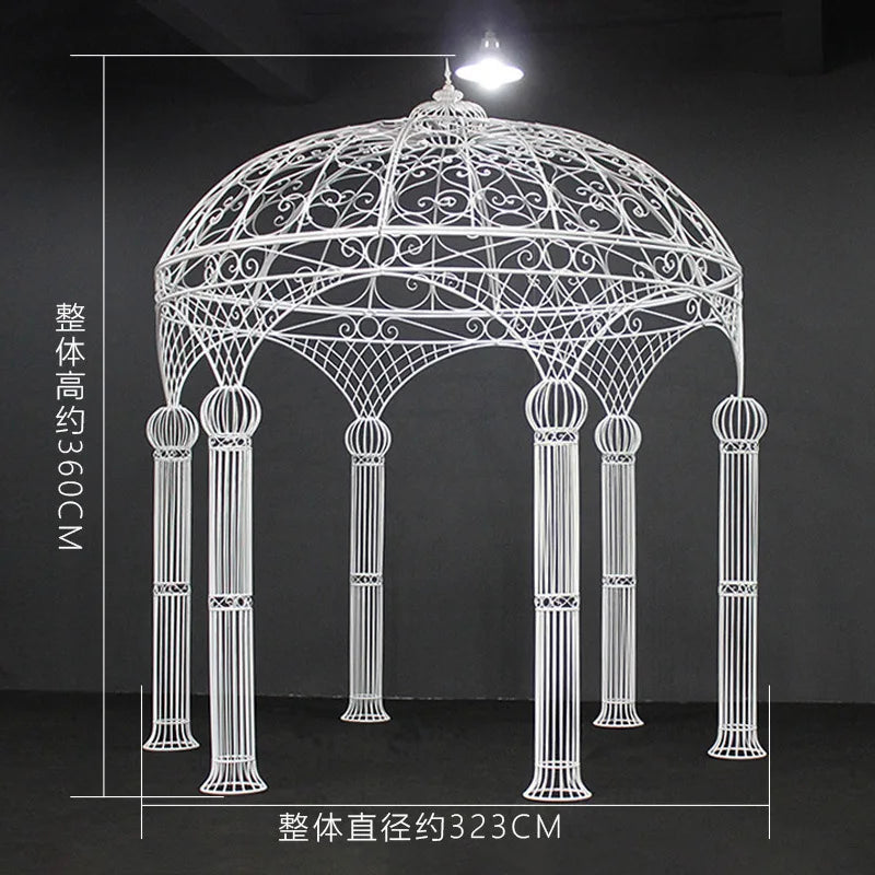 Wedding Arch European-style Wrought Iron ,Six-column Wedding Decoration ,Outdoor Landscape Flower Pavilion