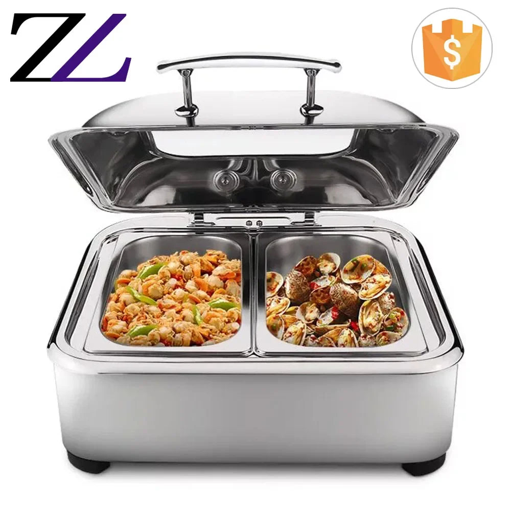 Guangzhou Kitchen Equipment List Electronic Items Mechanical Induction Steel Chafing Dish Buffet Set