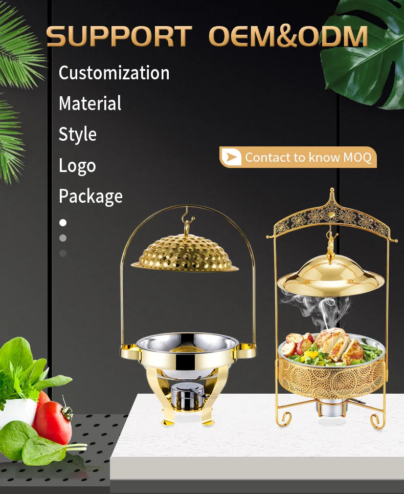 Hotel Wedding Use Chaffing Restaurant Supplies Shafing Dishes Buffet Food Warmers Chafer Dish Marble Chafing Dish for Catering
