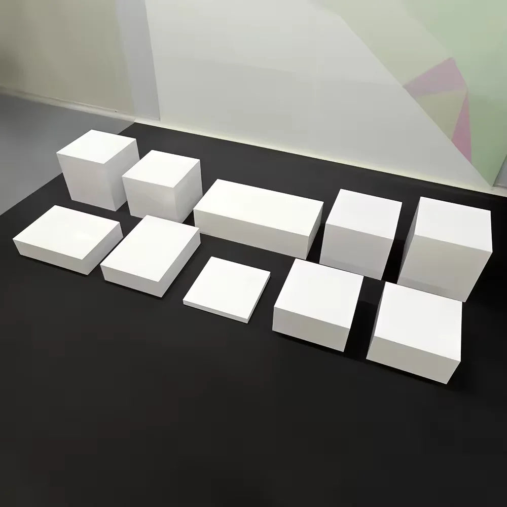 White Buffet Acrylic table Riser Cube Display Nesting Risers Lucite Square Food Pedestal Box Display