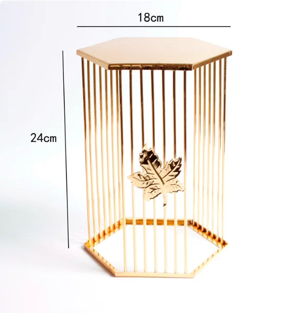 Golden Cylinder Metal Buffet Fruit Cold Dish Stand Dessert Display Shelf Dim Sum Frame Cake Rack Wedding Birthday Party Decor