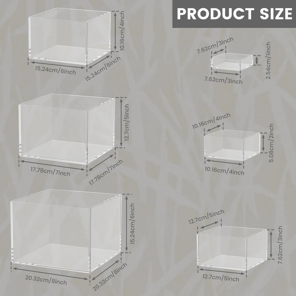 6pcs Acrylic Buffet Riser Food Display Stands Stackable Table Dessert Cake Party Buffet Display Decorating Box 6 Different Sizes