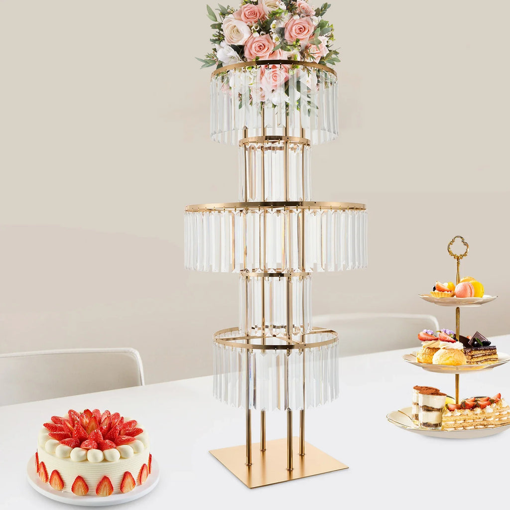 1/2/4/10 PCS Flower Stand For Wedding Centerpieces   5-Layer Crystal  Rack