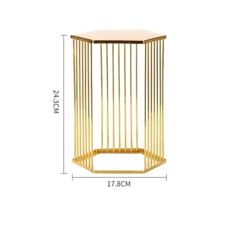 Golden Cylinder Metal Buffet Fruit Cold Dish Stand Dessert Display Shelf Dim Sum Frame Cake Rack Wedding Birthday Party Decor