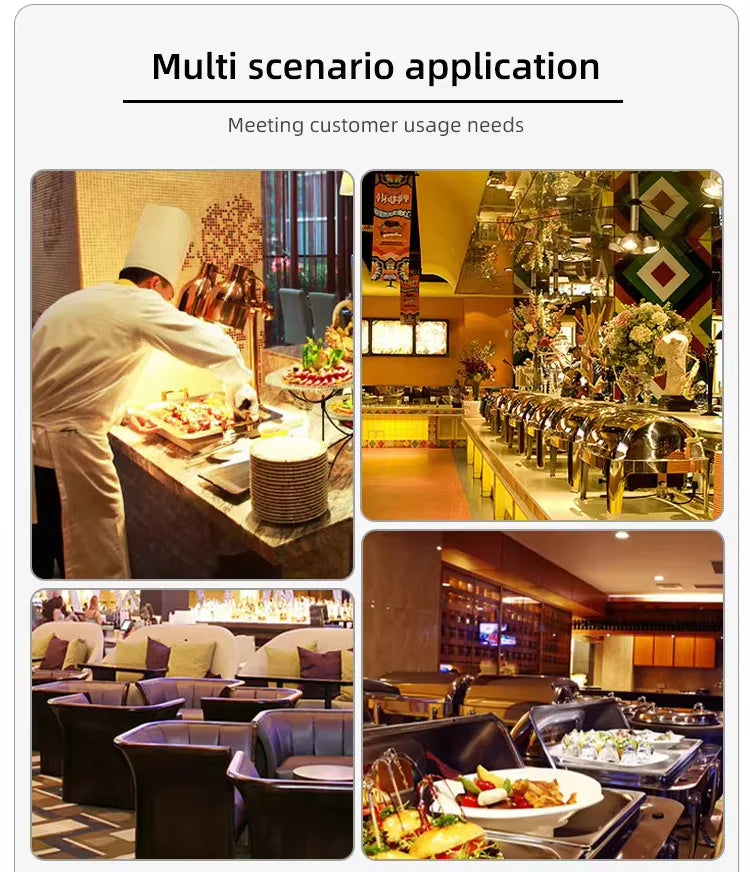 Roll Top Design Restaurant Hotel Chafing Dish Buffet Gold Display Equipment Food Warmer Catering Chafing Dish Set