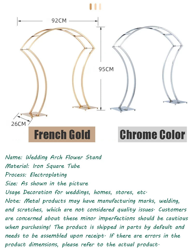 1/2/5pcs For Wedding Party Table Centerpiece  Flower Stand Gold Metal