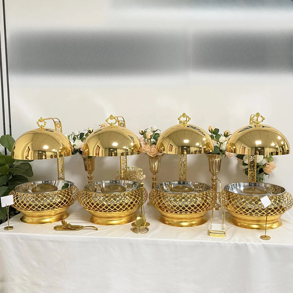 Wedding party luxury supply hot pot buffet warmer catering stainless steel hanging hot pot factory