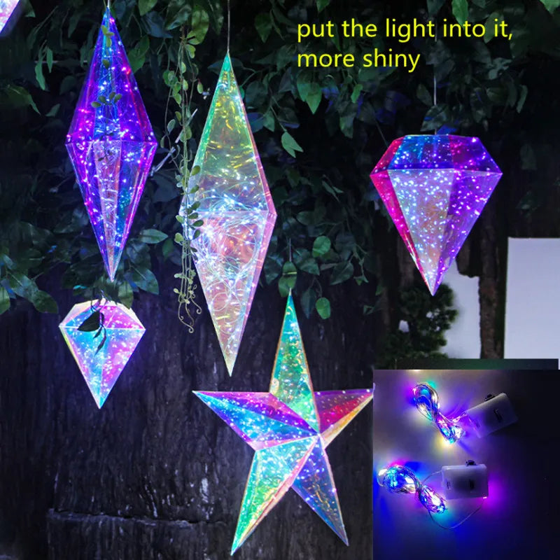 20Pcs Wedding Decoration Ceiling Centerpieces Fancy Diamond Pendant Party DIY Magic Cone Ornament Window Shopping Mall Hanging