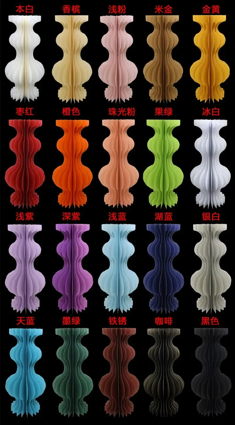 Elegant White Theme Wedding Decoration Centerpieces Paper Roman Column Folding Curve Design Cake Dessert Table Rack