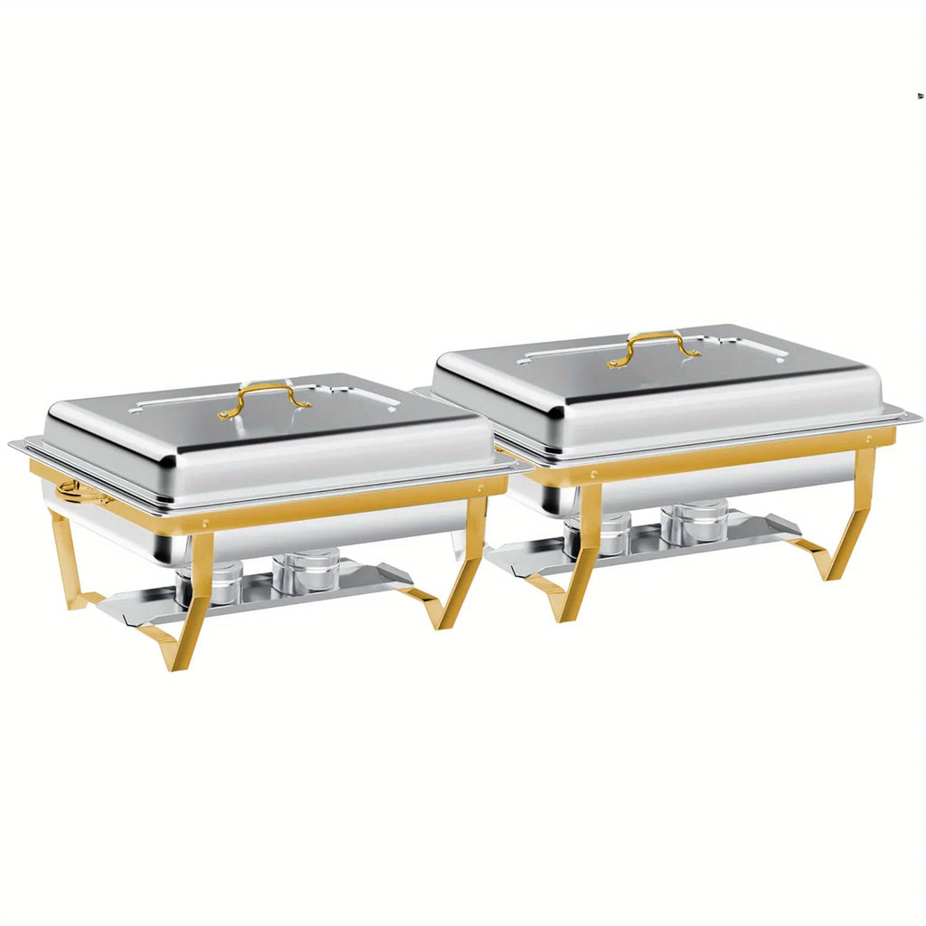 4 Pack 8QT Chafing Dish Buffet Set Stainless Steel Food Warmer Chafer Complete  Chafing Fuel Holder for Party Catering,