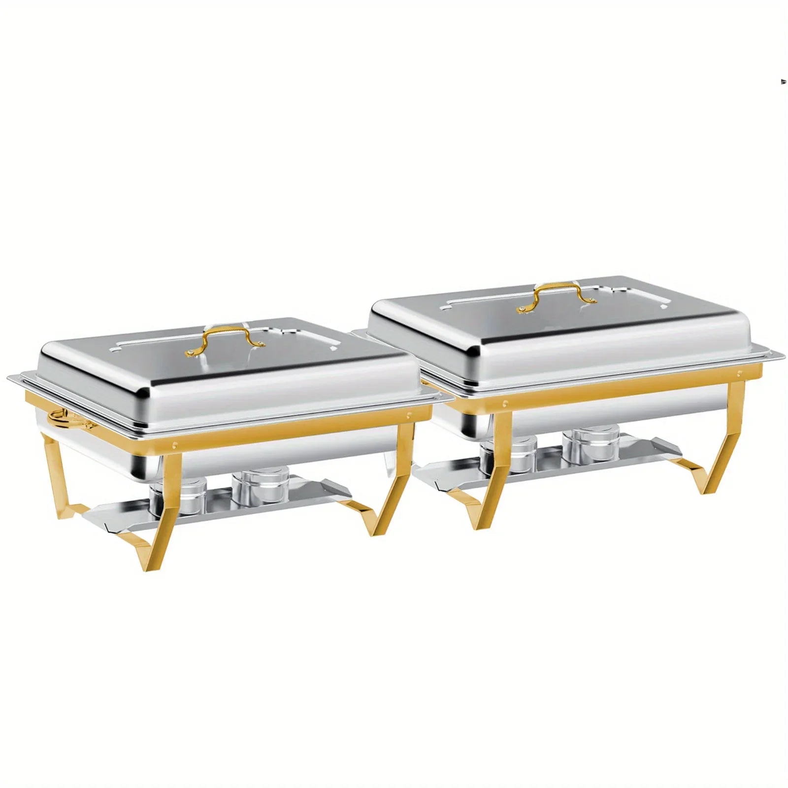 4 Pack 8QT Chafing Dish Buffet Set Stainless Steel Food Warmer Chafer Complete  Chafing Fuel Holder for Party Catering,