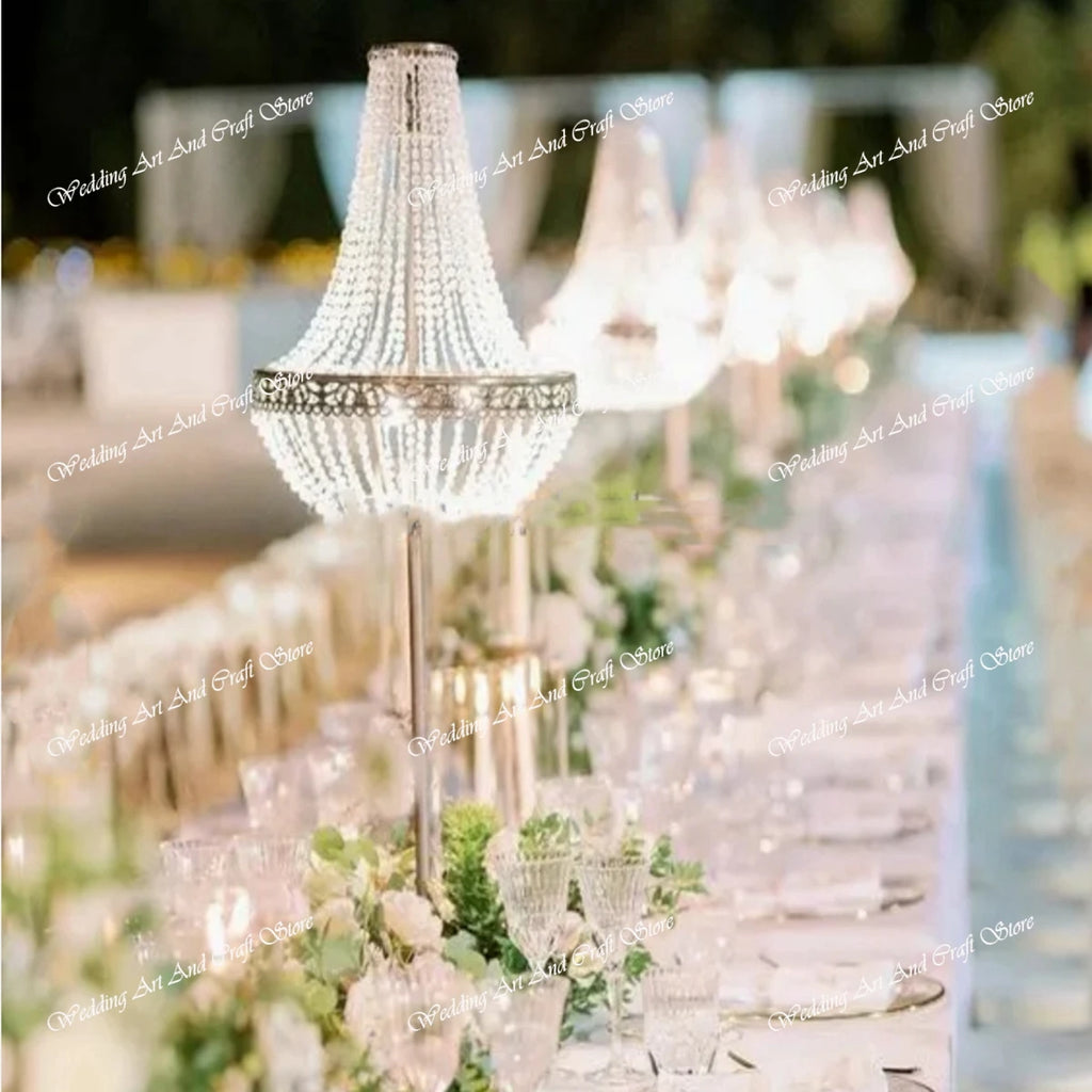 8pcs Acrylic Crystal LED Centerpieces for Wedding, Flower Stand, Light-up Table, Light-up Table, Wedding Event, 1691