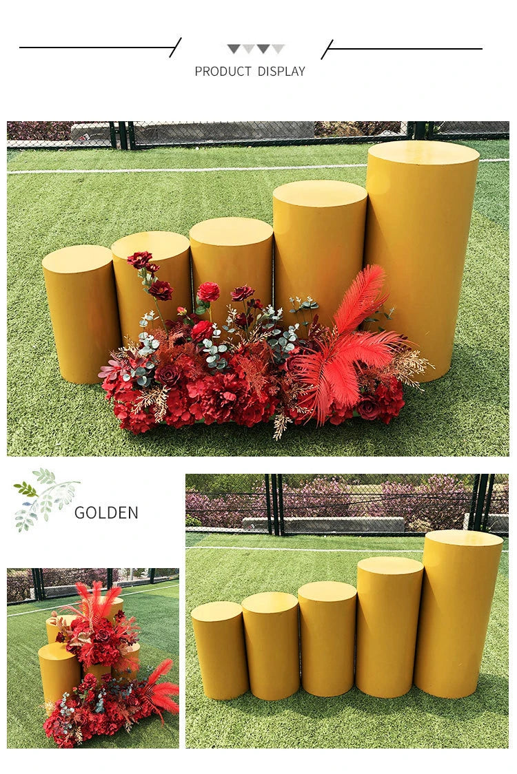 Cylinder Pedestal Plinth  Cake Stand White Flower Column Dessert Table For Birthday Party Wedding Decoration