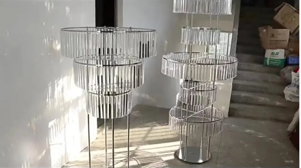 8pcs Acrylic Crystal LED Centerpieces for Wedding, Flower Stand, Light-up Table, Light-up Table, Wedding Event, 1691