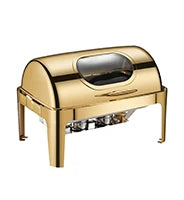 Restaurant Supplies Chafing Dish Food Warmer 9.0L Silver and Gold Stainless Steel Catering Buffet Rectangular Chafing Dish