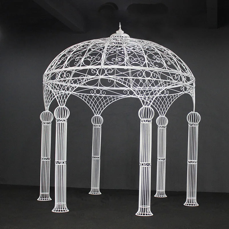 Wedding Arch European-style Wrought Iron ,Six-column Wedding Decoration ,Outdoor Landscape Flower Pavilion