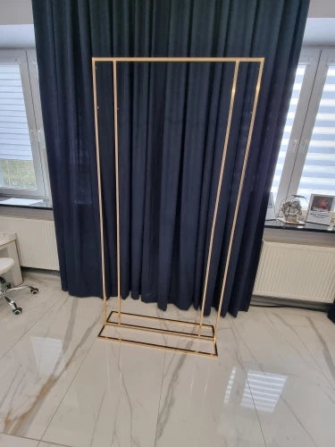 Wedding Arch Square Backdrop balloon Stand Background Shiny Metal Gold Plating Outdoor Artificial Flower Door Shelf Frame