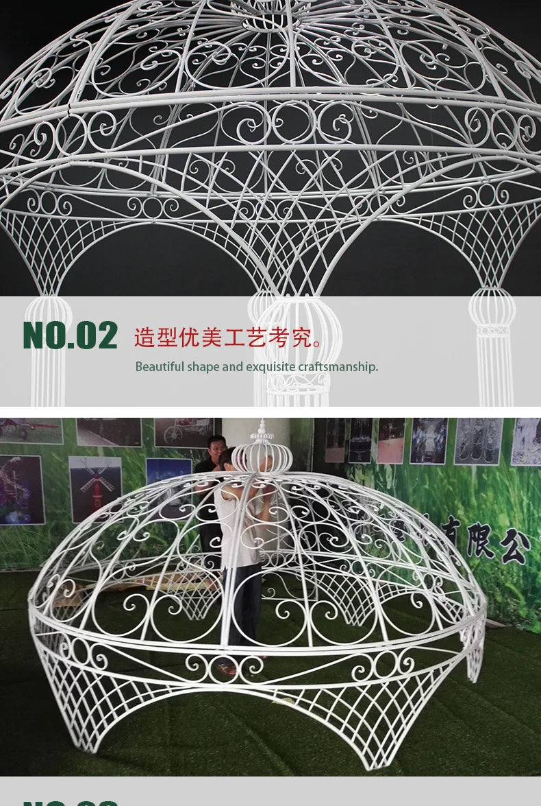 Wedding Arch European-style Wrought Iron ,Six-column Wedding Decoration ,Outdoor Landscape Flower Pavilion