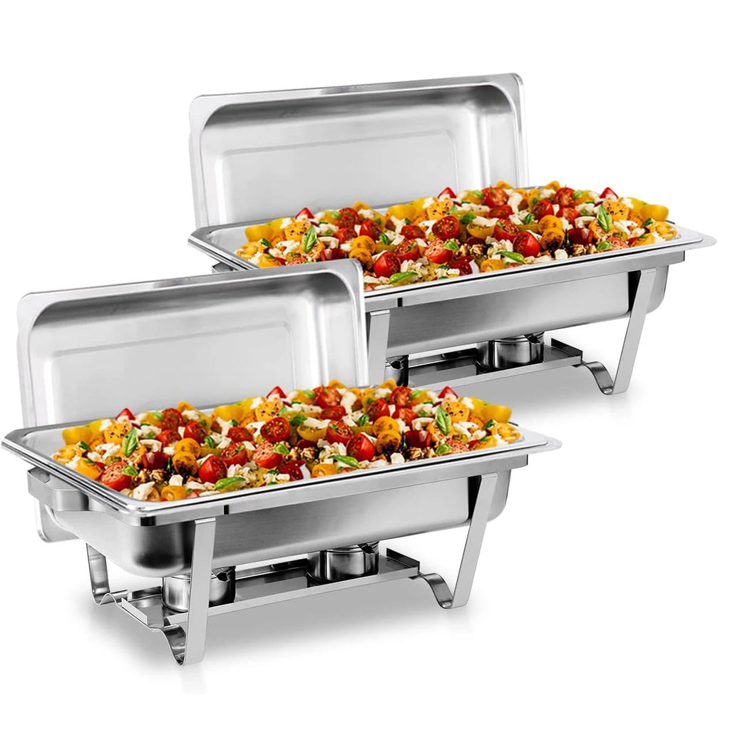 2/4/6 Pack 8QTChafing Dish Buffet Set Stainless Steel Food Warmer Kit with Lids Holders for Restaurant Catering Parties Weddings