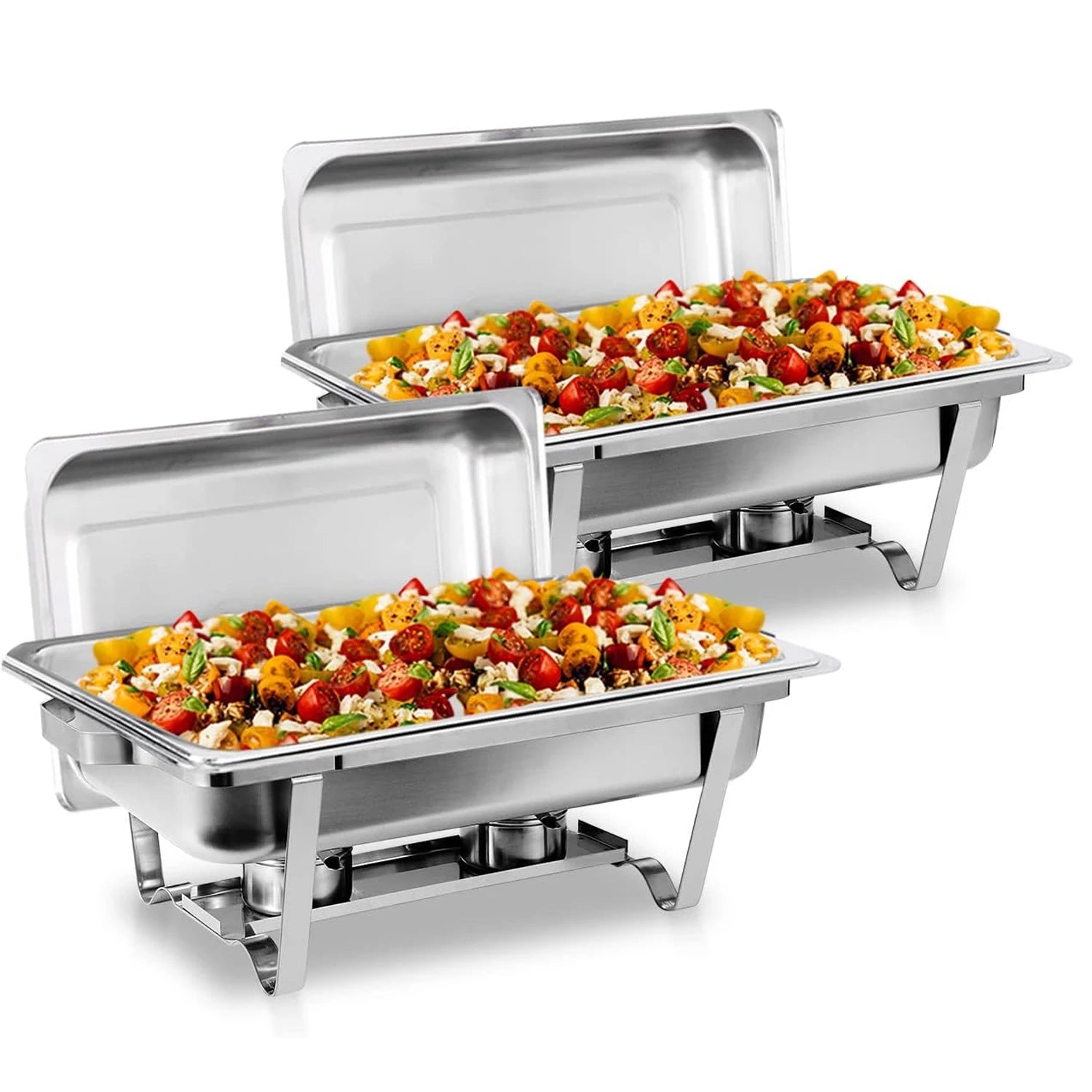 2/4/6 Pack 8QTChafing Dish Buffet Set Stainless Steel Food Warmer Kit with Lids Holders for Restaurant Catering Parties Weddings