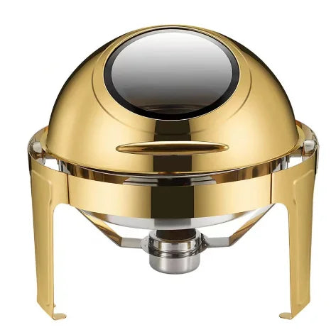 Restaurant Supplies Chafing Dish Food Warmer 9.0L Silver and Gold Stainless Steel Catering Buffet Rectangular Chafing Dish