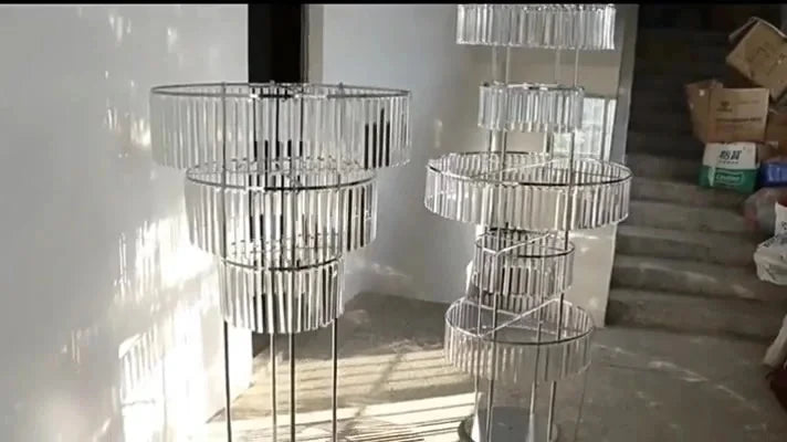 8pcs Acrylic Crystal LED Centerpieces for Wedding, Flower Stand, Light-up Table, Light-up Table, Wedding Event, 1691