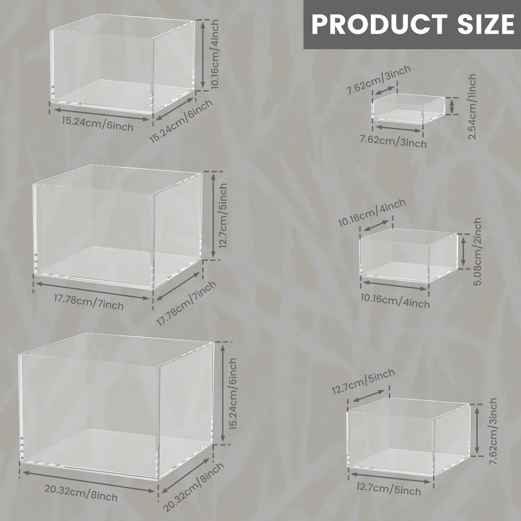 6pcs Acrylic Buffet Riser Food Display Stands Stackable Table Dessert Cake Party Buffet Display Decorating Box 6 Different Sizes