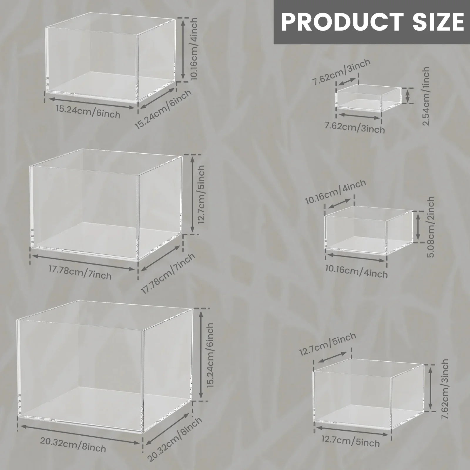 6pcs Acrylic Buffet Riser Food Display Stands Stackable Table Dessert Cake Party Buffet Display Decorating Box 6 Different Sizes