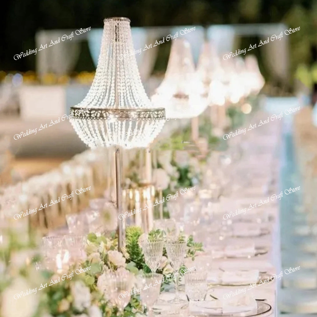 8pcs Acrylic Crystal LED Centerpieces for Wedding, Flower Stand, Light-up Table, Light-up Table, Wedding Event, 1691