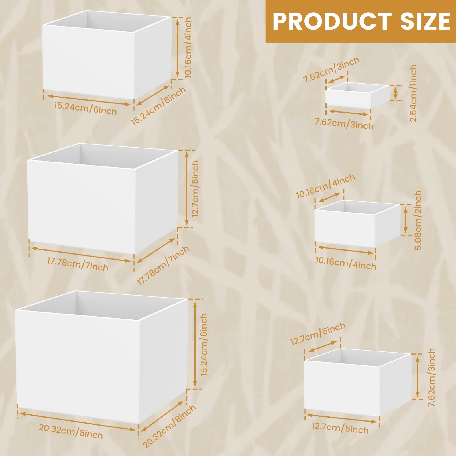 6pcs Acrylic Buffet Riser Food Display Stands Stackable Table Dessert Cake Party Buffet Display Decorating Box 6 Different Sizes