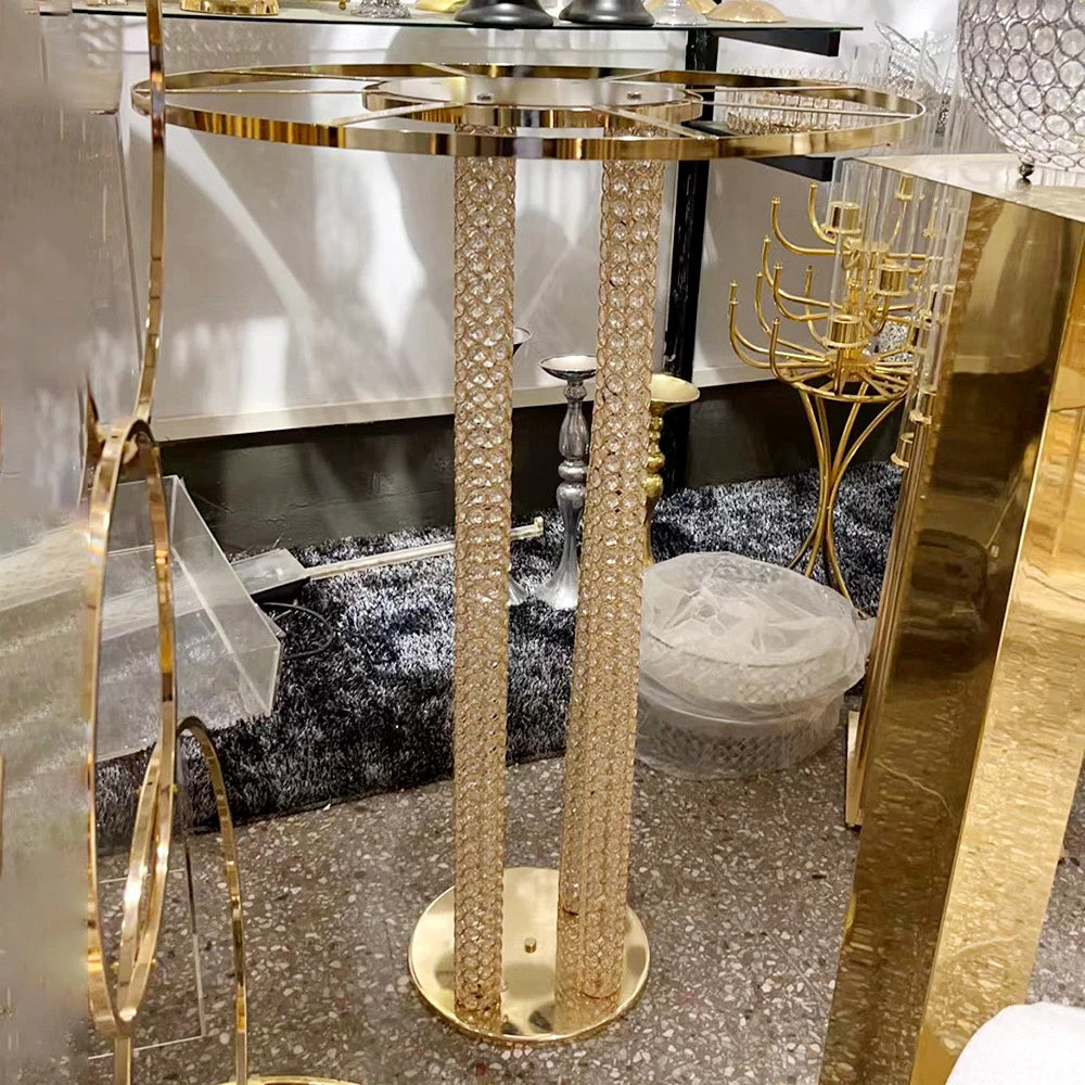 Exquisite Modern Acrystal Flower Ball Wedding Centerpieces Cake Stand Decoration For Party Events Use