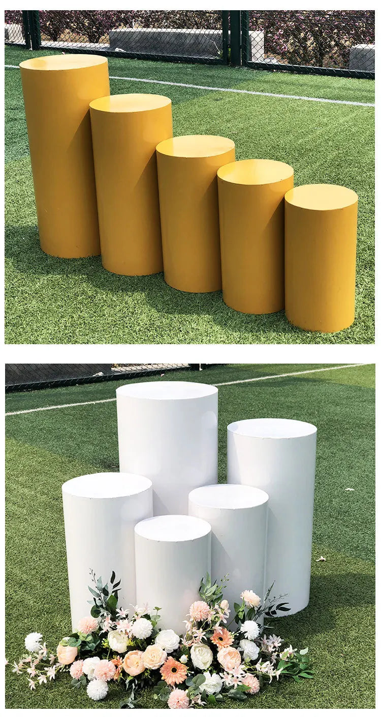 Cylinder Pedestal Plinth  Cake Stand White Flower Column Dessert Table For Birthday Party Wedding Decoration