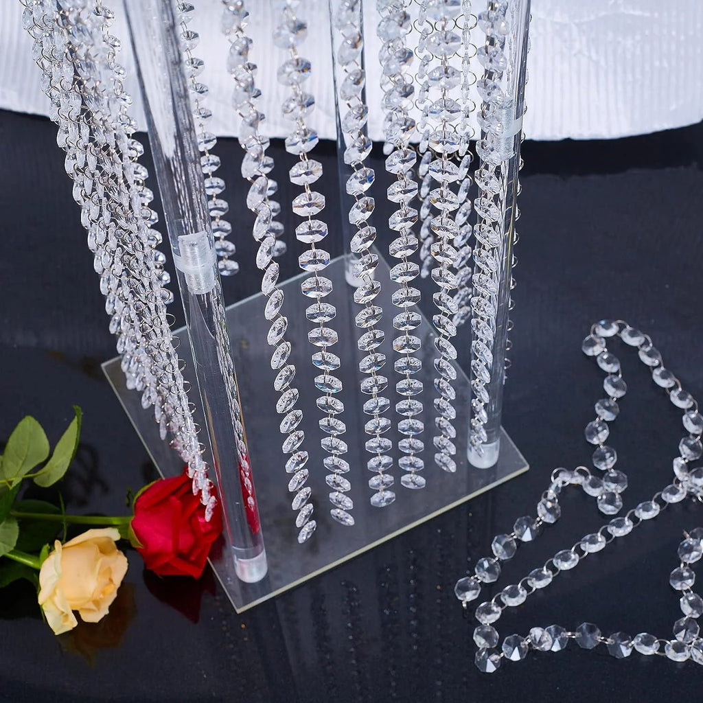 8pcs Acrylic Crystal LED Centerpieces for Wedding, Flower Stand, Light-up Table, Light-up Table, Wedding Event, 1691