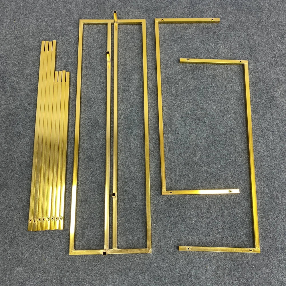 Wedding Arch Backdrop Balloon Flowers Stand Background Shiny Gold Plating Outdoor Flower Door Shelf Frame Party Decor