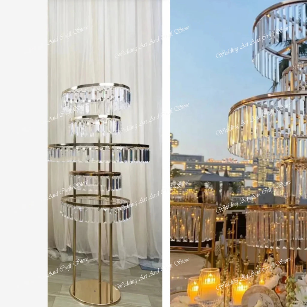 8pcs Acrylic Crystal LED Centerpieces for Wedding, Flower Stand, Light-up Table, Light-up Table, Wedding Event, 1691