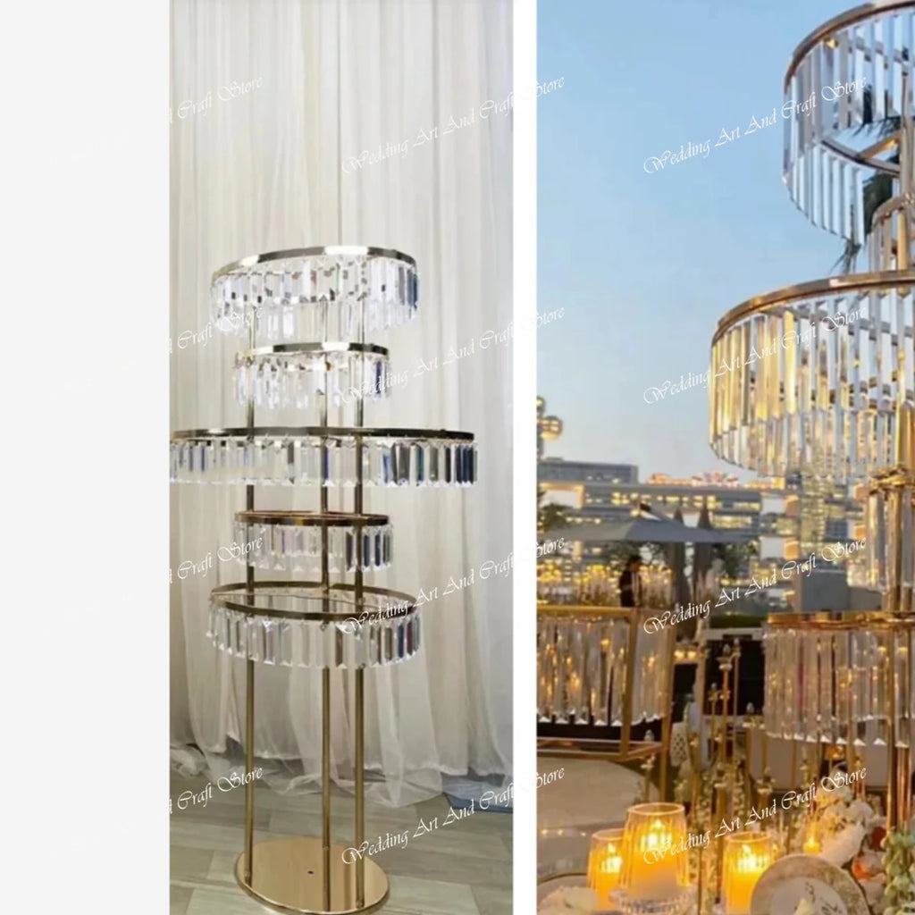 8pcs Acrylic Crystal LED Centerpieces for Wedding, Flower Stand, Light-up Table, Light-up Table, Wedding Event, 1691