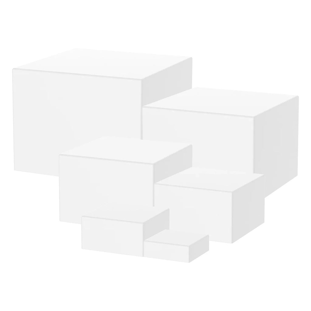 6pcs Acrylic Buffet Riser Food Display Stands Stackable Table Dessert Cake Party Buffet Display Decorating Box 6 Different Sizes