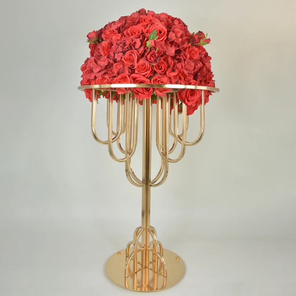 5 PCS Wedding Table Centerpieces 43 Inches IEvent Road Lead Party Metal Gold Modern Flower Stand Vase Centerpieces For Decor