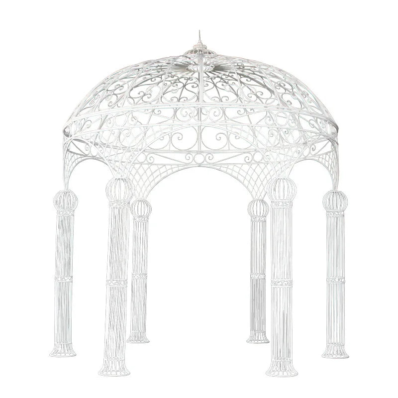 Wedding Arch European-style Wrought Iron ,Six-column Wedding Decoration ,Outdoor Landscape Flower Pavilion
