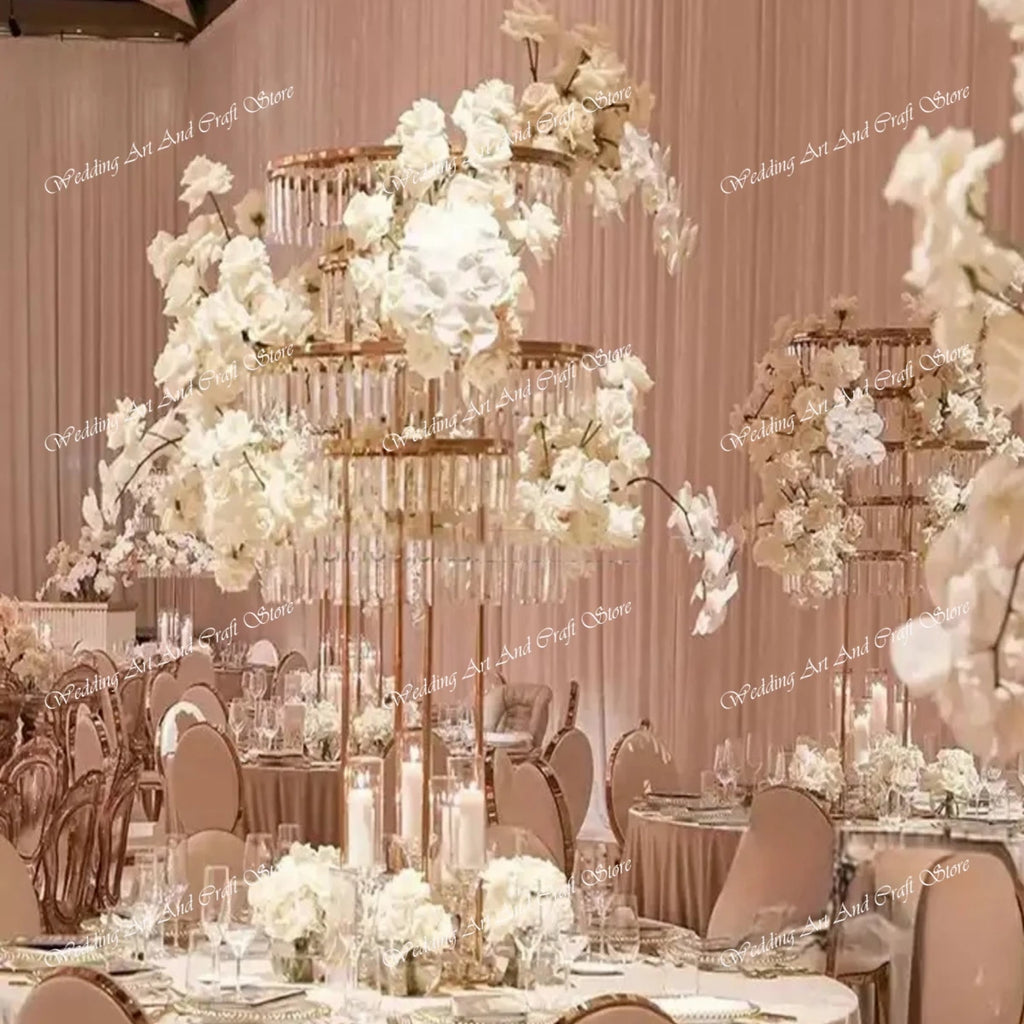 8pcs Acrylic Crystal LED Centerpieces for Wedding, Flower Stand, Light-up Table, Light-up Table, Wedding Event, 1691