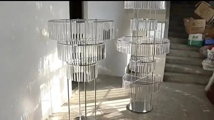 8pcs Acrylic Crystal LED Centerpieces for Wedding, Flower Stand, Light-up Table, Light-up Table, Wedding Event, 1691