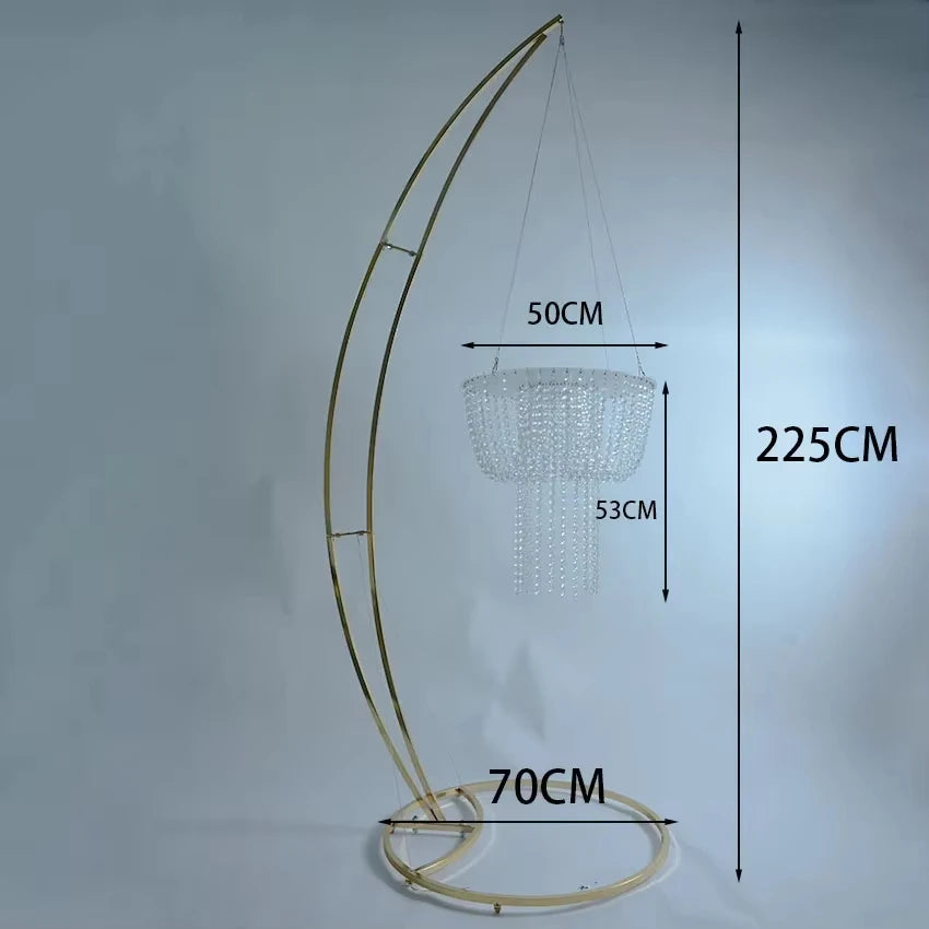 Wedding Birthday Cake Stand Centerpiece - Crescent Shape Party Decoration for Mother's Day, Family Celebration, Elegant Design