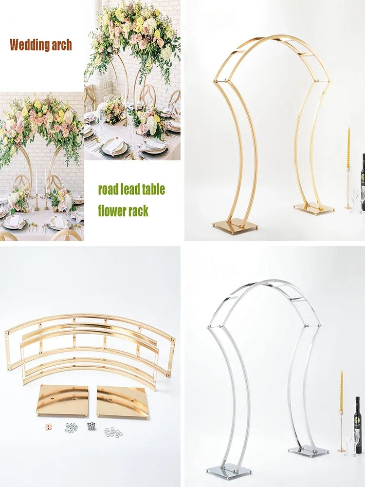 1/2/5pcs For Wedding Party Table Centerpiece  Flower Stand Gold Metal