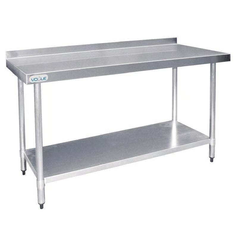 Vogue St/St Wall Table 60mm Upstand - 1800x600mm
